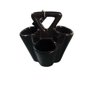 Home Essentials Black Ceramic 3D Holder Pen Art Brush Organizer with Anchor NWT